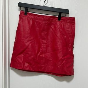 Top Shop red leather skirt
